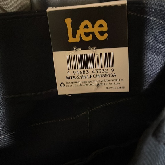 Lee Navy Windowpane Relaxed Fit Straight Leg Pants NWT 16 - Picture 5 of 15